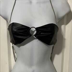 Finesse Black Chain Strap Top